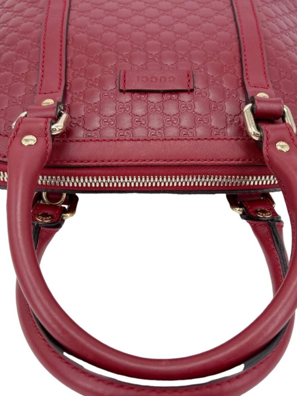 Gucci  Dome Mini Embossed Leather Crossbody Bag Red 449654 - Picture 5 of 13